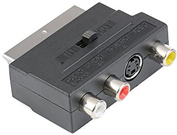 CHILDMORY Adattatore SCART, adattatore SCART a 3 RCA S-Video Adattatore S-AV Cavo Convertitore Switcher per PS4 TV DVD