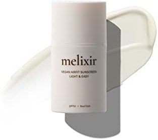 Melixir Veganer Airfit-Sonnenschutz LSF 50, koreanischer Sonnenschutz für das Gesicht, feuchtigkeitsspendende Sonnencreme für empfindliche Haut,Nicht fettig und unsichtbar, riffsicher, 50 ml