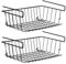 WINSOME Under Shelf Storage Baskets with Open Front, Versatile Shelf Basket Under Desk Hanging Wire Basket Organiser for Kitchen Shelves, Pantry, Office Desk and Cabinets | Black