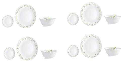 Dazzle Opalware - Tropical Lagoon 12 Pcs Dinner Set - 4 Dinner Plates, 4 Quarter Plates,4 Bowls.