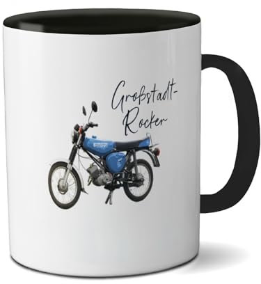 Tasse mit Moped-Motiv Simson - Tolles Geschenk für Mofa-Führerschein jugendliche Mädchen Jungen -Besitzer DDR (blau)