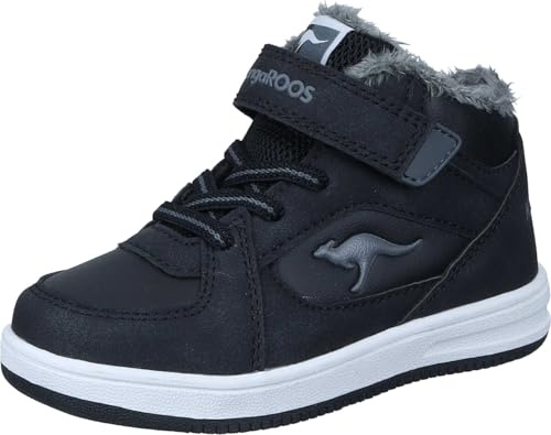 Kangaroos Unisex Kinder K-CPI Kalino Mid Ev Sneaker, Jet Black Steel Grey, 25 EU
