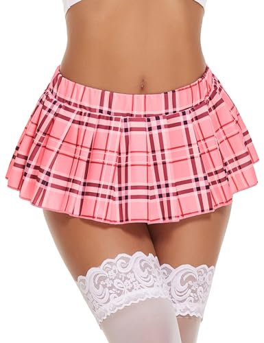 Avidlove Jupes Femme Mini Jupe Courte Sexy Jupe Plissee Femme Jupe Courte Vintage Filles Jupe Patineuse Robe Élastique Jupe Crayon