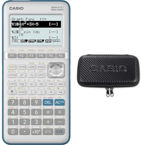 Casio GRAPH35+EII Blanc & Housse de Protection pour Calculatrice Technique