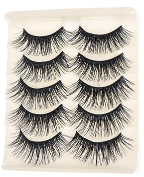 Didiseaon 5paia Ciglia Finte Esagerate Fibra Di Alta Qualità Lashes Lunghe e Spessper Trucco Accattivante Nero Per Uso Quotidiano Palcoscenico