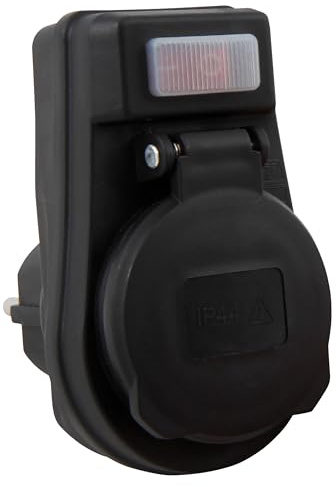 Praktischer Steckdosenadapter mit Ein/Aus Schalter, IP44 Schutzklasse, 230V Spannung, 3500W Schaltleistung, Einsteckschutz - Ideal für Innen- und Außenbereich, Energie- und Geldsparend