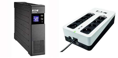 Eaton Onduleur Ellipse Pro 1600 FR - Line Interactive UPS - ELP1600FR - Puissance & Onduleur Parafoudre 3S 850 FR - Off-Line UPS - Alimentation sans Interruption - Puissance 850VA (8 Prises FR