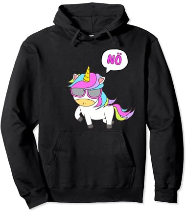 Nö Damen coole Sprüche lustig mit Aufdruck Statement Einhorn Pullover Hoodie