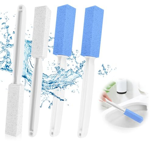 4PCS Limpieza Piedra Pomez con Mango Colgante,Escobilla de Baño de Piedra Pómez,Piedra de Limpieza con Mango,Piedra Limpieza con Mango,Pumice Cleaning Stone,para Limpiar Tazas de Inodoro,Manchas Agua