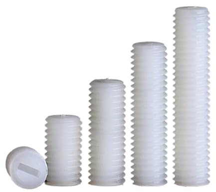 SEIDER Filetage métrique M3 M4 M5 M6 M8 M10, Nylon Blanc PA66, Plastique isolé, extrémité Plate Fendue, sans tête, vis de réglage des boulons(15mm,M10 10pcs)