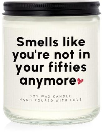 Leebbsin Funny 60th Birthday Gifts for Women Men- Handmade Sixty Birthday Candle Soy Wax Lavender- 60th Birthdays Decorations, Birthdays Gifts for Wife Husband Mum Dad Auntie Sister Family Friend, 7oz