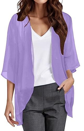 Cardigan da donna cardigan da donna aperto davanti con tasche estivo coprispalle cardigan da donna leggero lavorato a maglia cardigan corto da donna aperto davanti cardigan casual con tasche, Viola