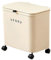 MagiDeal Poubelle avec poulie de tri Poubelle de rangement étroite pour la maison avec couvercle Poubelle à double poubelle Poubelle pour la cuisine, beige, 1 couche