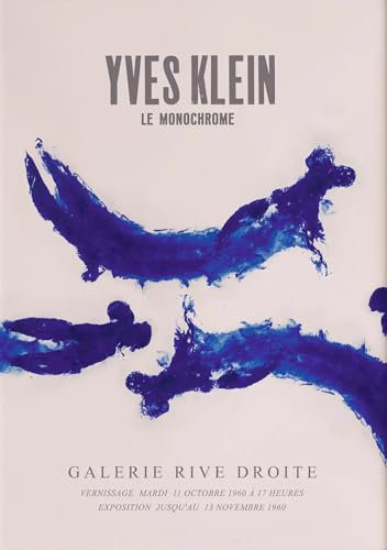 XZSFD NBGEA Berühmte Yves Klein Poster Ausstellung Drucke Abstrakte Wandkunst《Monochromes Blau》Bild Yves Klein Leinwandmalerei für Wohnkultur 40x60cm ungerahmt