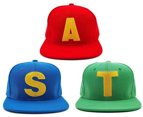 ASVP Shop Kindermütze, rot, blau, grün, Baseballmützen mit verstellbarem Riemen und gesticktem Buchstaben-Kostüm