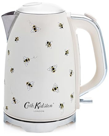 Cath Kidston Kettles Electric 1.7 Litre - Stainless Steel Electric Kettles Fast Boil Quiet - 3KW Rapid Boil Electric Kettle Cordless - Overheating & Boil Dry Protection Jug Kettle - Bees