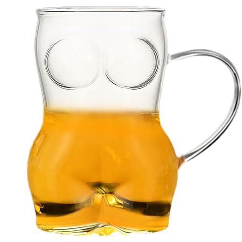 Jarra de Cerveza Grande, Jarra de Cerveza de Vidrio - Vasos de Cerveza para el Cuerpo de Mujer - Jarras de Cerveza Sexy, Tazas para Pub, Tazas de té, Jarras de Cerveza para Alcohol, Bebidas, Jugo