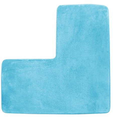 Generico Tapis de bain en forme de L,Tapis de salle de bain,Tapis de bain doux absorbant l'eau,Tapis de douche d'angle,Tapis de douche carré lavable