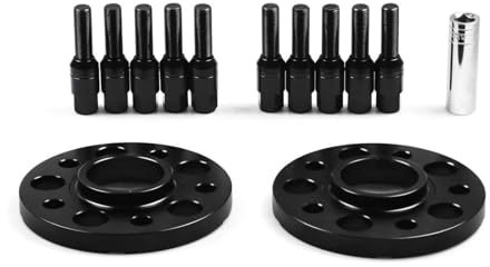 KLAUER Distanzscheiben Spurplatten Für B&MW X5 G05 X7 G07 2018+ 15 Mm 5 X 112 Mm 66,6 Mm Nabenzentrierbohrung Spurverbreiterungen M14 X 1,25 Kegelbolzen Mit Kugelbolzen Spurverbreiterung(Black Bolts)