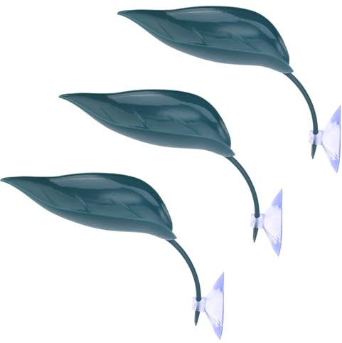 Gosknor 3pcs Tree Frog Tank Leaf, Frog Hammock Bed Habitat Platform with Suction Cups Reptile Decorations for Terrarium Tank Aquarium Accessories for Betta Fish African Dwarf Turtle Toad