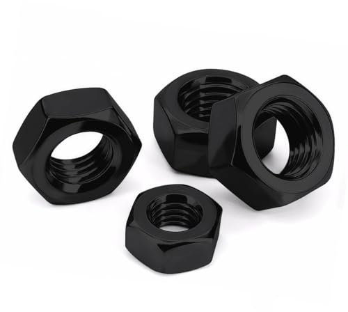 Drenky 25 Piezas Tuercas Hexagonales M6 Tuerca Hexagonal DIN934 Tuerca Metrica para Tornillos,Pernos y Varillas Roscadas, Negro