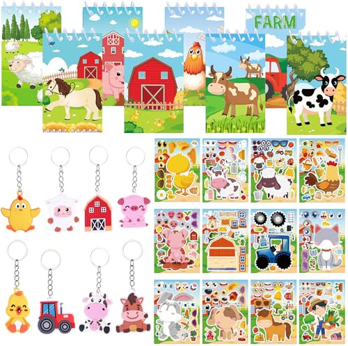 Bauernhof Party Mitgebsel Geburtstag Bauernhoftiere Gastgeschenk | Bauernhof Party Mitgebsel Geburtstag Gastgeschenk Bauernhoftiere Schlüsselanhänge Armband
