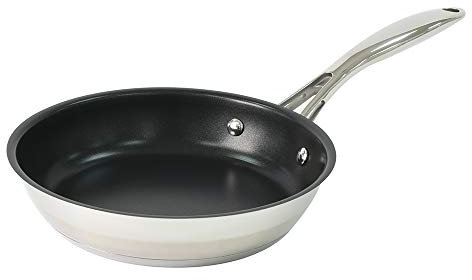 ProCook Professional 18/10 Stainless Steel Frying Pan - 20cm, Durable Non Stick Saute Skillet - Heavy Duty Cookware