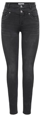 ONLY Damen Onlwauw Hw Button Sparkle Skinny DNM Onlwauw Hw Button Sparkle Skinny DNM