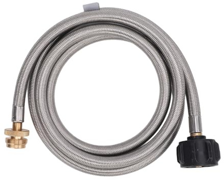 Segrehy Gasschlauch -Adapter Edelstahl Heavy Duty 5ft 1 Pfund bis 20 Pfund Tankverlängerung für Buddy -Heizung Q Grills Camping -Gittere