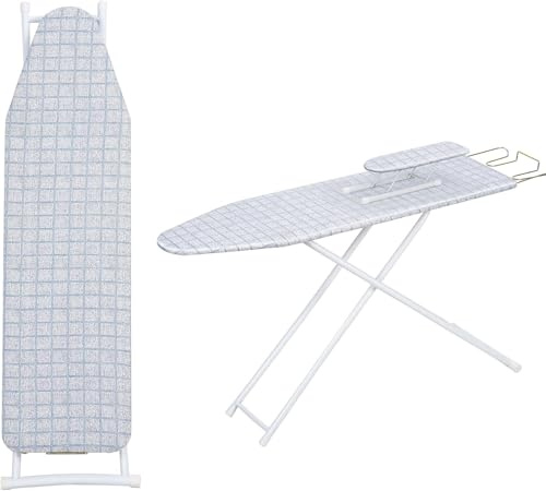 107 x 30 cm Ironing Board, Medium Folding Ironing Board, Space Saver Ironing Boards, Lightweight Non Slip Iron Boards for Home, Household, Office, Bathroom (Blue)
