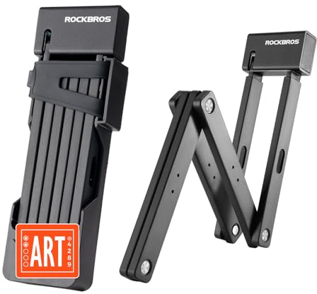 ROCKBROS Fahrradschloss Faltschloss, 104 cm, mit Halterung, 3 Schlüssel | Hohe Sicherheit, Diebstahlschutz, Stahl, Doppel-Zertifizierung, für E-Bike, Fahrrad, Motorrad