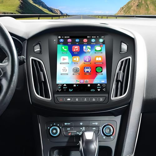 9.7 inch Android 15 Car Stereo for Ford Focus 2012-2018, 4+64GB Touch Screen Display Radio Multimedia Player Head Unit with Carplay Android Auto GPS Navigation Bluetooth WiFi FM RDS DAB+ SWC