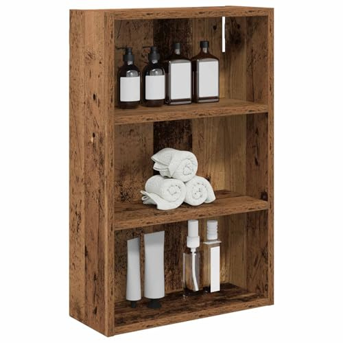 vidaXL Badezimmer-Wandschrank Altholz 40 x 16 x 62,5 cm Holzwerkstoff, Moderner Badschrank, rechteckiges Regal, funktionale Aufbewahrung, platzsparende Lösung, stilvolles Design
