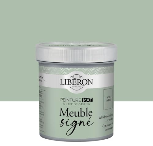 Libéron Peinture Meuble Signé MAT Vert d'Eau 500ml | A Base de Caséine - Peinture Bois Intérieur - Haut Pouvoir Couvrant - Décoration et Rénovation Meuble et Objets - 32 Teintes
