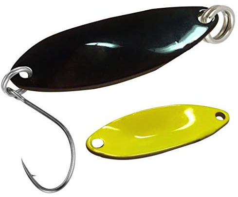FTM Spoon Tango 1,8g - Forellenblinker zum Spinnfischen, Forellenköder zum Spinnangeln, Blinker für Forellen, Löffelblinker, Farbe:schwarz/gelb