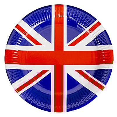 SHATCHI 10pcs Union Jack Paper Plates 23cm Tableware Party Supplies Disposables Britain Sporting Events Pub BBQ Royal Theme Table Decorations