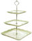 MALACASA, Serie Sweet.Time, Porzellan Eckiges Tortenständer Etagere 3-stöckig 6,25/8,25/10 Zoll Dessert Halter Servierständer Cupcake Ständer, Tapas, Sandwiches, Smaragdgrün