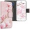 kwmobile Wallet Case Compatible with Apple iPhone SE (1.Gen 2016) / iPhone 5 / iPhone 5S Case for Phone - Magnolias Pink/White/Dusty Pink