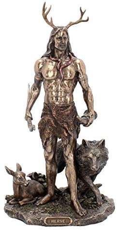 Nemesis Now Figur Herne und Tiere, 38 cm, bronzefarben