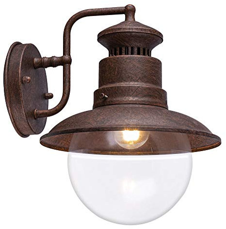 Globo Außen Retro Wand Spot Lampe rostfarben Glas Stahl Terrasse Beleuchtung Garten Leuchte 3272R