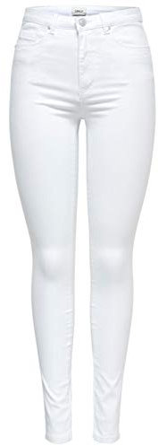 ONLY Women's Royal Hw Skinny Fit Jeans, White (White), 40W/L34