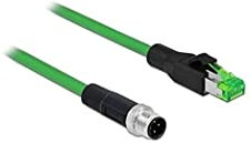 Delock Netzwerkkabel M12 4 Pin D-kodiert zu RJ45 Stecker PVC 2 m
