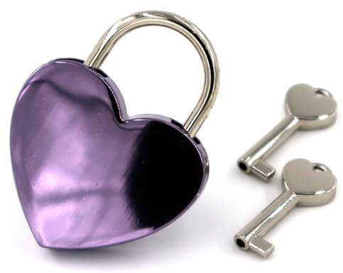 Liebesschloss Herzschloss Lila – Mit 2 Schlüsseln, ungraviert – Perfekt für Paare, Hochzeit & Valentinstag