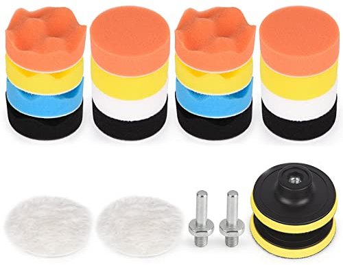 Kshineni 80mm Polierschwämme Pads,22tlg Schwämme Pad Polierschwamm Auto Polieren Pad Set für Exzenter Poliermaschine Schleifmaschine Polierpad zum Polieren, Schleifen, Wachsen