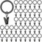 40 Piezas Anillos de Cortina, Clips de Cortina Anillos Argollas para Cortinas, Decorativos de Metal Cortina Anillo con Clips