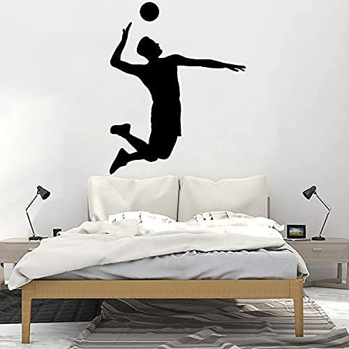 Volleyball Wandtattoo Teen Room Dekoration Sportler Vinyl Aufkleber Abnehmbare Wohnkultur Kreative Wandbild Sport Sportler 71X88Cm88