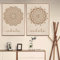 Mandala Wandkunstdrucke Einatmen Ausatmen Dekor Beige Böhmen Dekor Leinwand Malerei Poster und Bilder für Wohnzimmer Büro 40x60cm(15,7x23,6in) x2 Rahmenlos