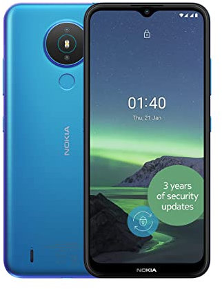 Nokia 1.4 6.51 Inch Android UK SIM Free Smartphone with 2 GB RAM and 32 GB Storage (Dual SIM) - Fjord (Renewed)