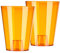 Tymar Orchideentopf Übertopf, 2er-Pack, transparent, Blumentopf, Blumenkübel für Orchidee, Pflanzentopf aus Kunststoff, Moderne, schlanke, Runde Form, STOOKPS001 (Orange Transpartent, ø 12 cm)