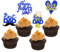 Blumomon 36 Stück Glitter Happy Father's Day Cupcake Decorating Papas Geburtstag Kuchen dekoration Papas Geburtstag Partyzubehör Vatertag Party Cupcake Dekoration